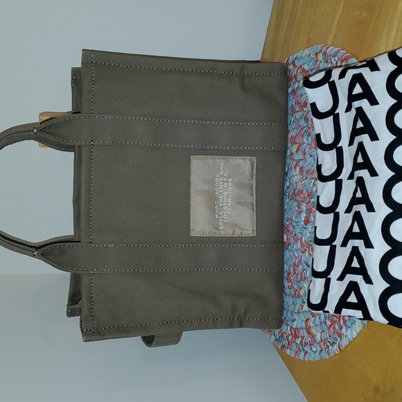 Marc Jacobs THE TOTE Bag, Size Medium in Slate Green Canvas - Picture 8 of 16
